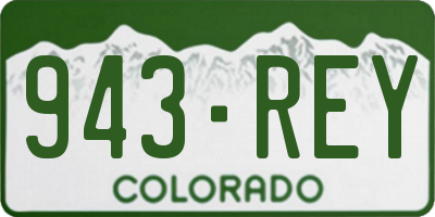 CO license plate 943REY