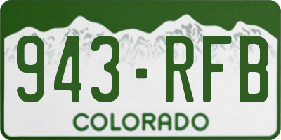 CO license plate 943RFB