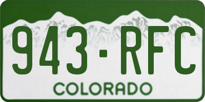 CO license plate 943RFC