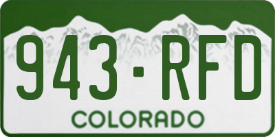 CO license plate 943RFD