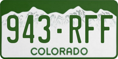 CO license plate 943RFF