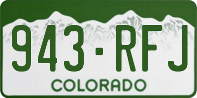CO license plate 943RFJ