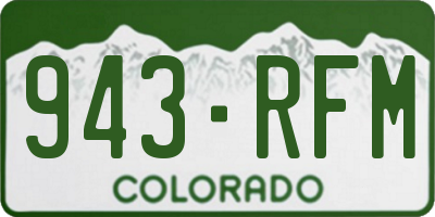 CO license plate 943RFM