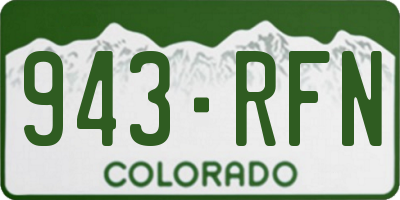 CO license plate 943RFN