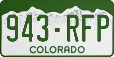 CO license plate 943RFP