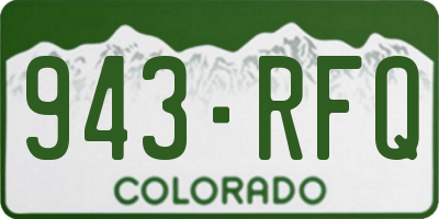CO license plate 943RFQ