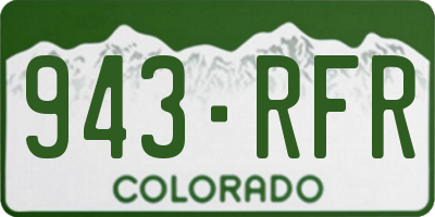 CO license plate 943RFR