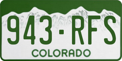 CO license plate 943RFS