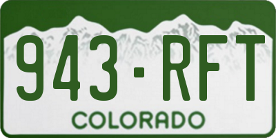 CO license plate 943RFT