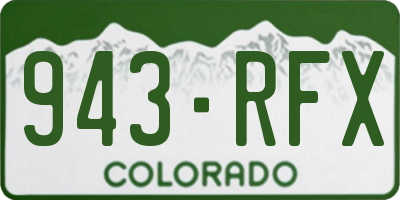 CO license plate 943RFX