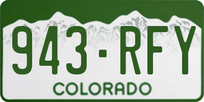 CO license plate 943RFY