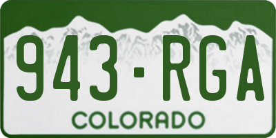 CO license plate 943RGA