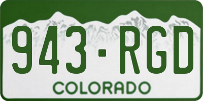 CO license plate 943RGD
