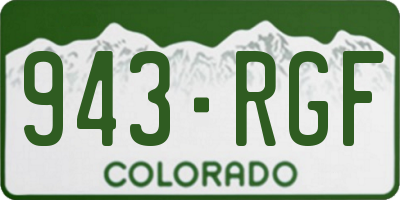CO license plate 943RGF