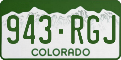 CO license plate 943RGJ