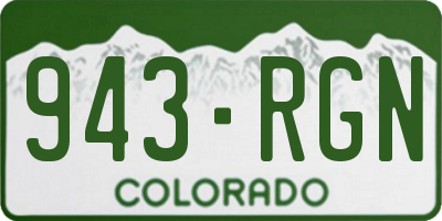 CO license plate 943RGN