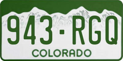 CO license plate 943RGQ