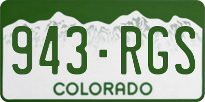 CO license plate 943RGS