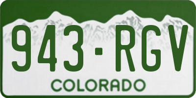 CO license plate 943RGV