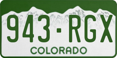CO license plate 943RGX