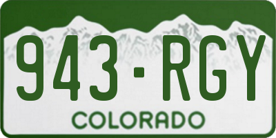 CO license plate 943RGY