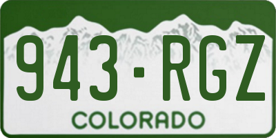 CO license plate 943RGZ