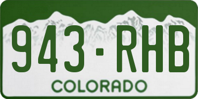 CO license plate 943RHB