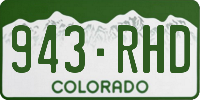 CO license plate 943RHD