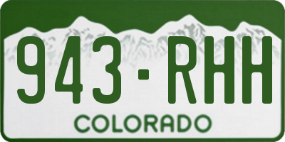 CO license plate 943RHH