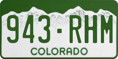 CO license plate 943RHM