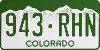 CO license plate 943RHN