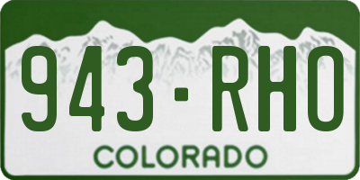 CO license plate 943RHO