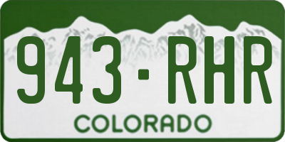 CO license plate 943RHR