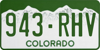 CO license plate 943RHV