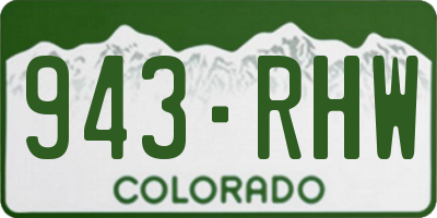 CO license plate 943RHW