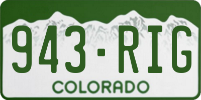 CO license plate 943RIG