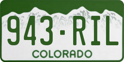 CO license plate 943RIL