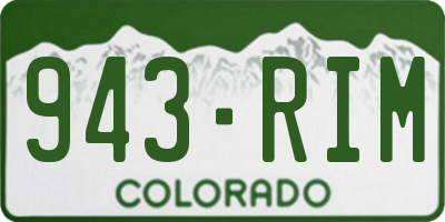 CO license plate 943RIM