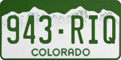 CO license plate 943RIQ