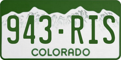 CO license plate 943RIS