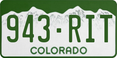 CO license plate 943RIT