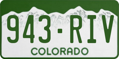 CO license plate 943RIV