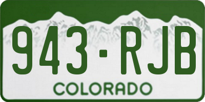 CO license plate 943RJB