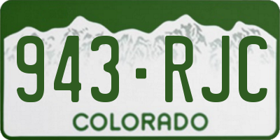 CO license plate 943RJC