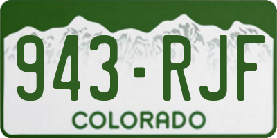 CO license plate 943RJF