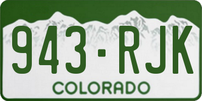 CO license plate 943RJK
