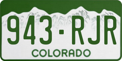 CO license plate 943RJR