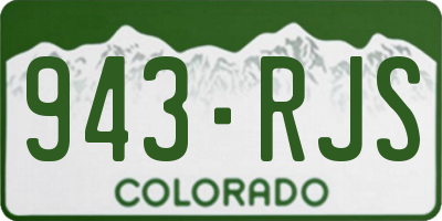 CO license plate 943RJS