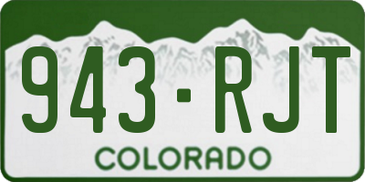 CO license plate 943RJT