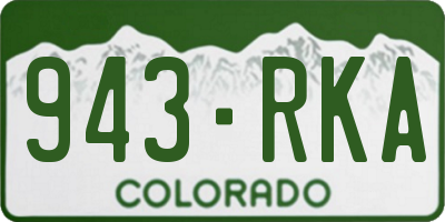 CO license plate 943RKA